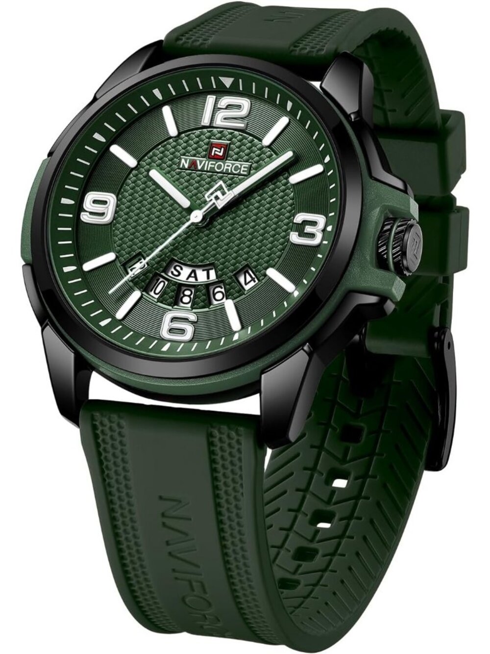 Unisex Green Analog Quartz Silicone Strap Sports Military Waterproof Wrist Watch